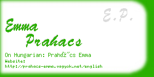 emma prahacs business card